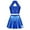 Royal Blue, variant on YEAHDOR Girls Cheer Leader Dance Outfit Sleeveless Crop Top with Metallic Skirt Modern Latin Dance Outfit Gold 6