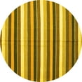 thumbnail image 1 of Ahgly Company Machine Washable Indoor Round Abstract Yellow Contemporary Area Rugs, 7' Round, 1 of 4