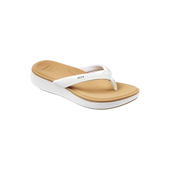 Reef Cushion Cloud Flip Flop Regular Sandals White/Tan women in size US 7