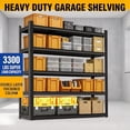 thumbnail image 3 of 72''H × 40''W Garage Shelving, 5 Tier Heavy Duty Shelving, 2500 lbs Capacity Garage Storage Shelves, Industrial Shelves with Thickened Double-Layer Posts for Garage, Warehouse, Basement,Black, 3 of 9