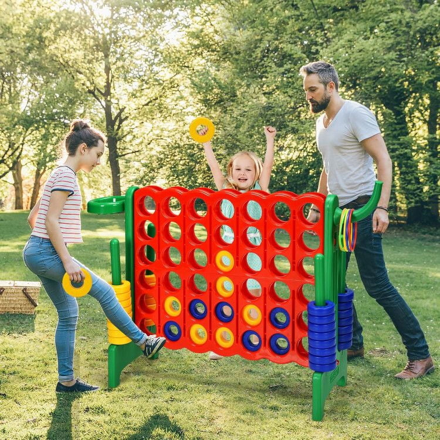Chateauy 2.5 Feet 4-to-Score Giant Game Set – Large-Sized Tossing & Ring Toss Outdoor Activity for Family, Lawn, Backyard, Party, BBQ, and Beach