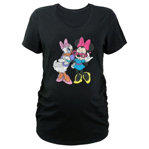 Women's Mickey & Friends Distressed Retro Friends Graphic Maternity T-Shirt