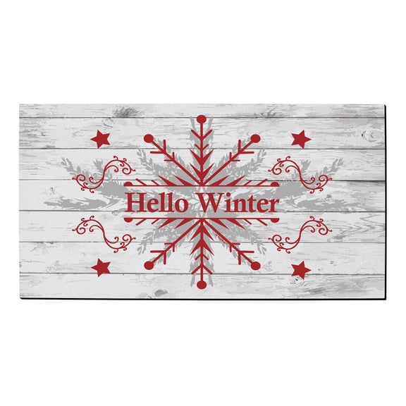 ThisWear Christmas Decorations Hello Winter Holiday Party Supplies Country Decor Christmas Yule Doormat Multi