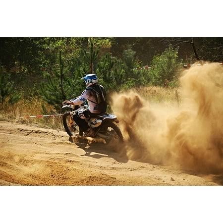 LAMINATED POSTER Enduro Dust Motocross Motorsport Motorcycle Sand Poster Print 24 x
