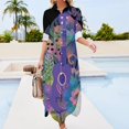 thumbnail image 3 of Ukulele composition with flowers Long Sleeved Shirt Dress women clothing new arrivals women long dresses, 3 of 6