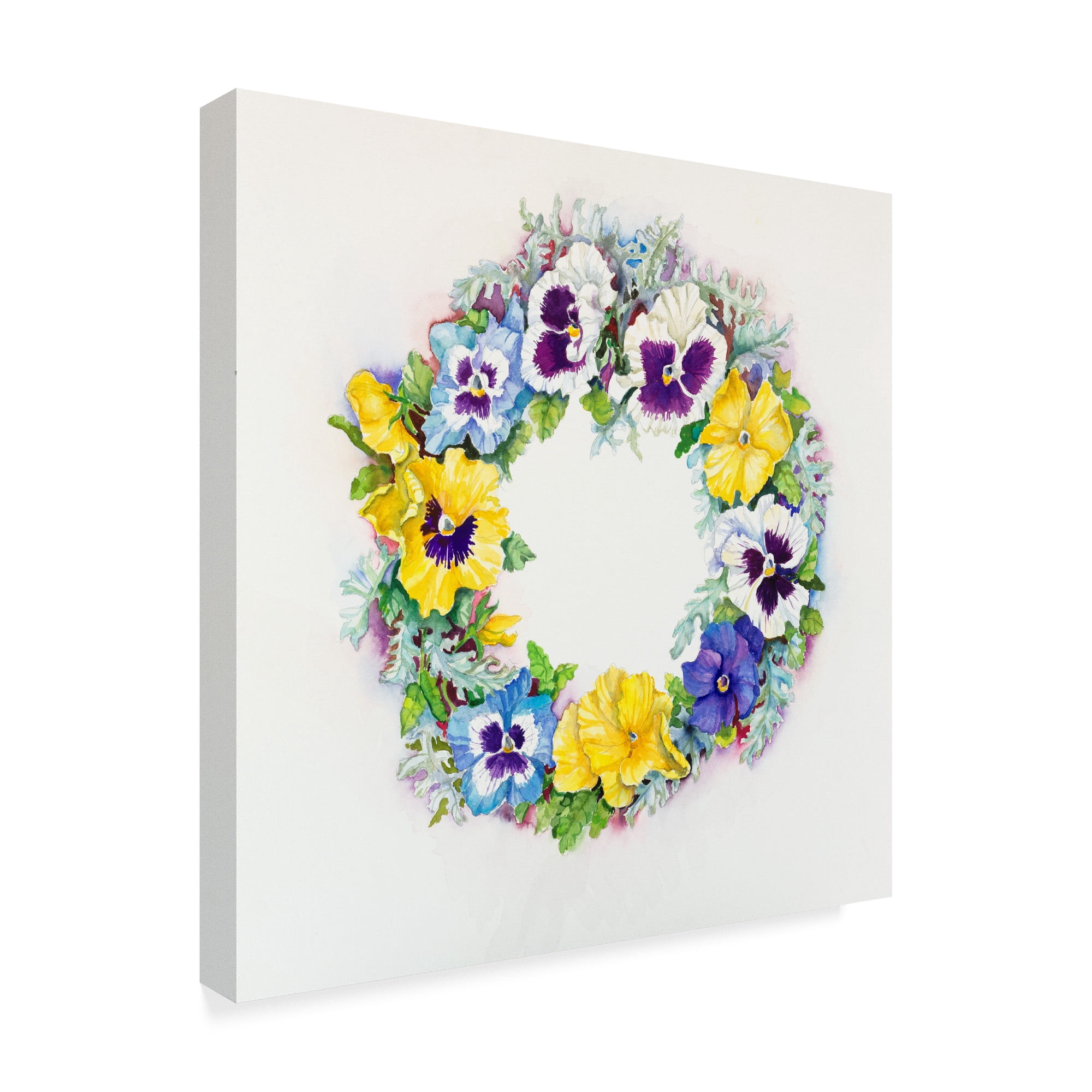 Trademark Fine Art 'Pansy Wreath' Canvas Art by Joanne Porter