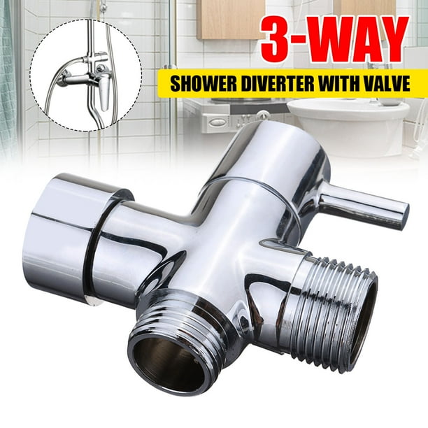 Stainless Steel Tadapter Shutoff Valve, Metal 3 Way Tee Connector for