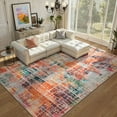 thumbnail image 3 of RUG ROBOT Abstract Living Room Rug 9'x12', Soft Washable Area Rugs for Bedroom Non Slip, Ultra Thin Low Pile Modern Large Carpet for Dining Room Office Kitchen, Multi Color, 3 of 11
