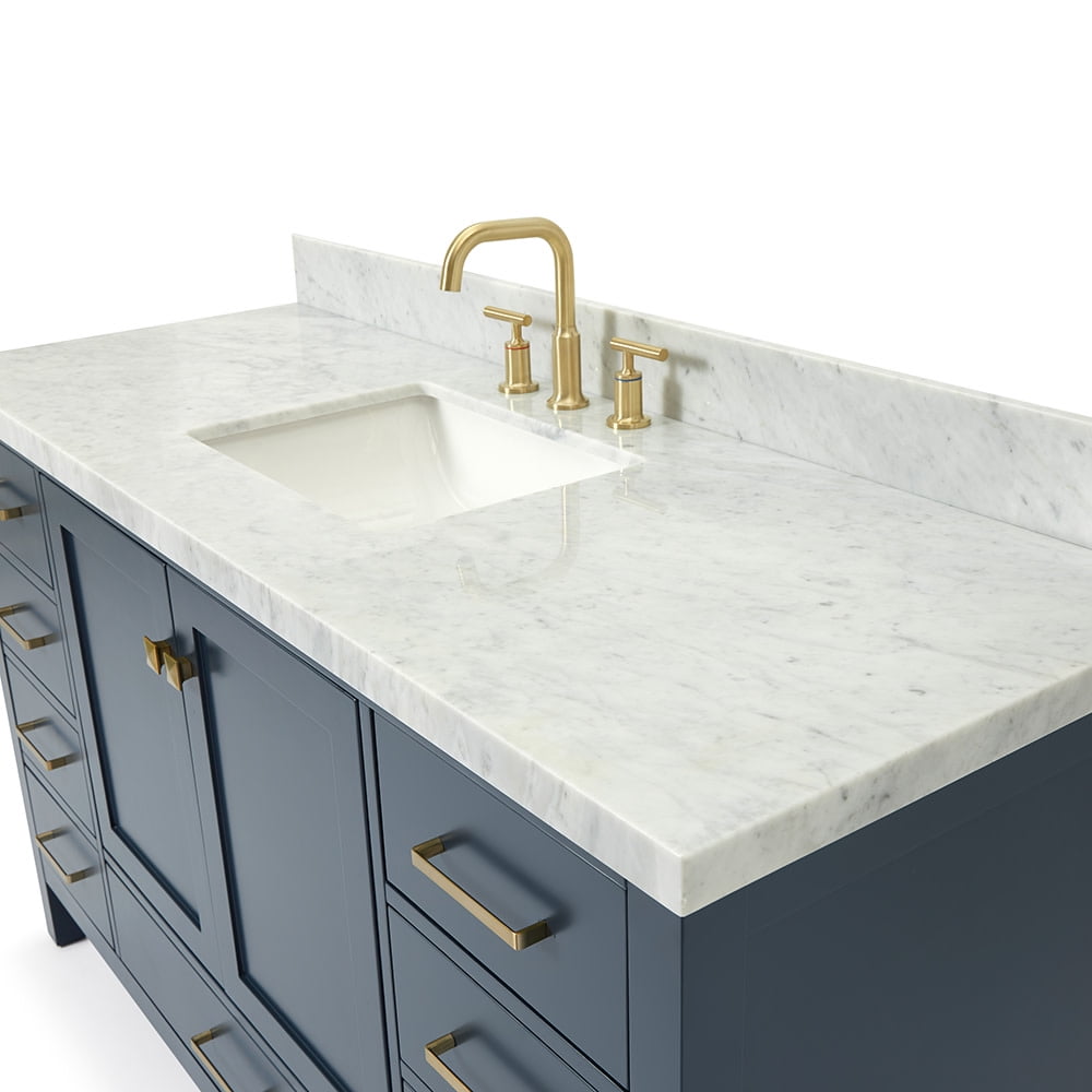 Ariel A061SCWRVOESP Cambridge 60" Free Standing Single Basin Vanity Set - Brown