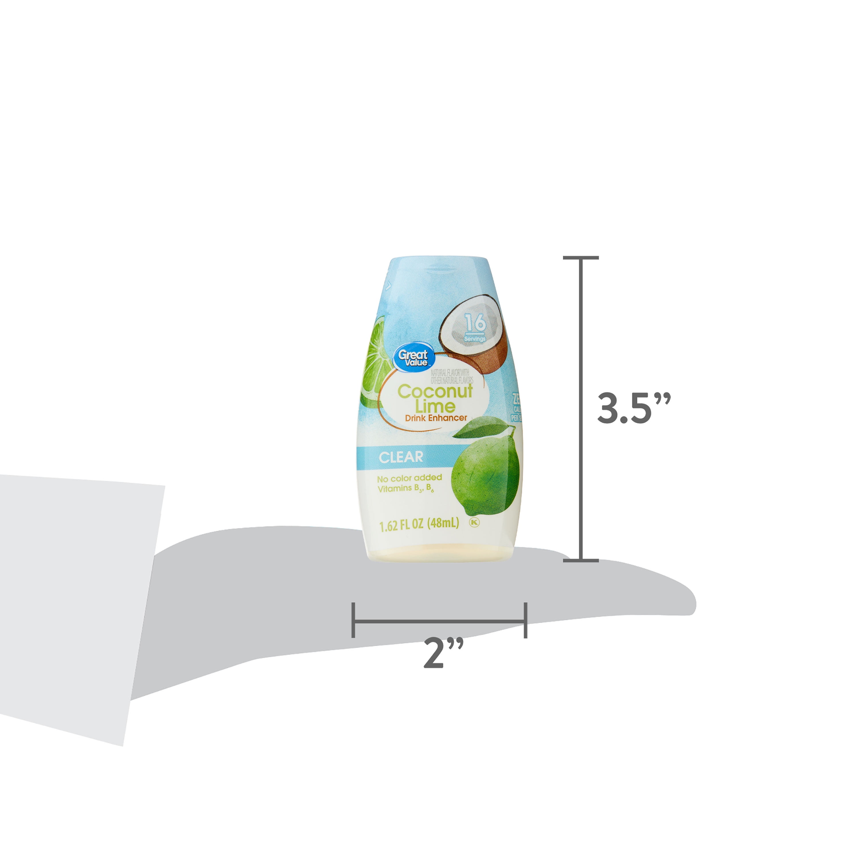 Great Value Coconut Lime Clear Liquid Drink Enhancer, 1.62 fl oz Bottle