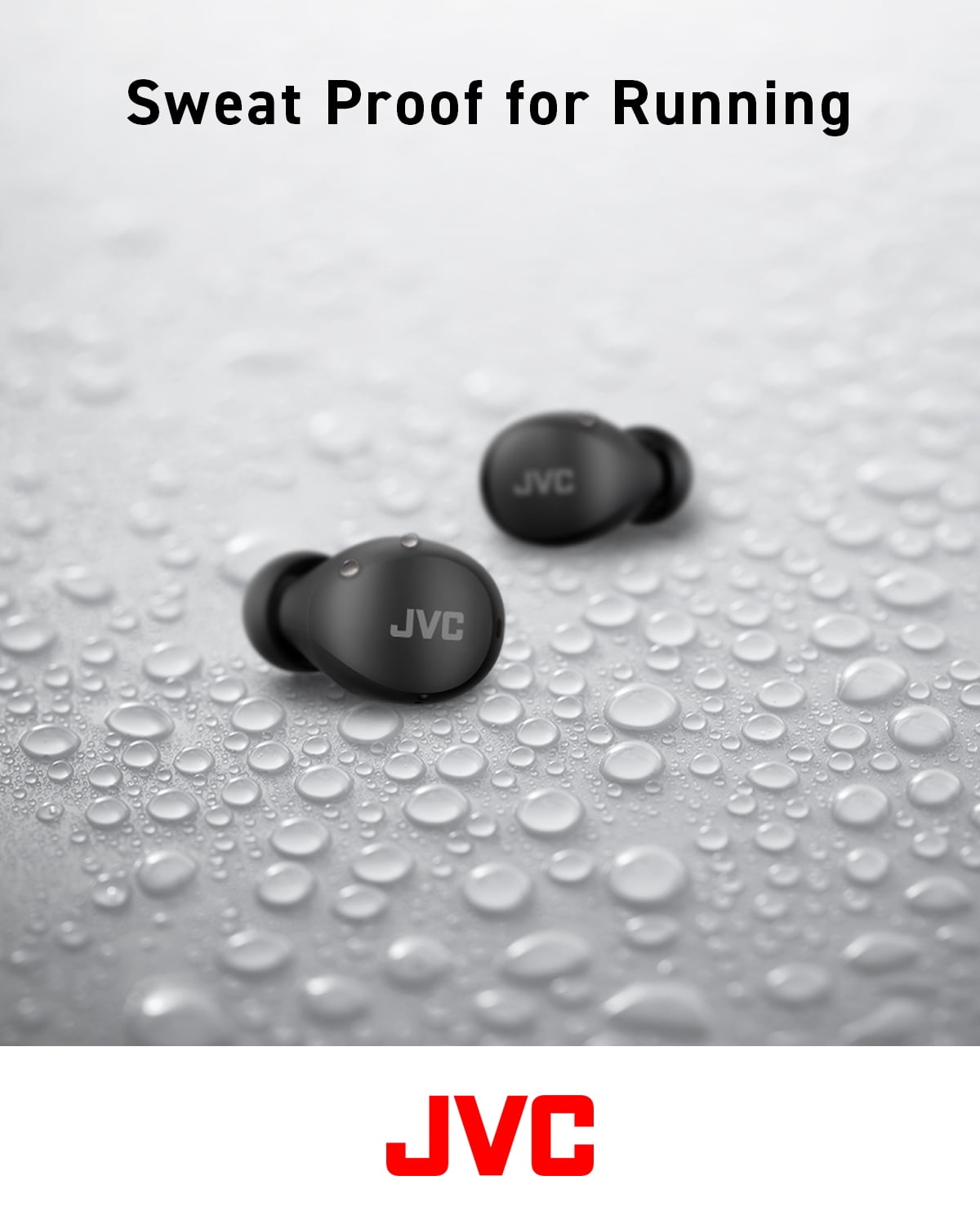 JVC Compact and Lightweight Gumy Mini True Wireless Earbuds Headphones, Long Battery Life (up to 23 Hours), Sound with Neodymium Magnet Driver, Water Resistance (IPX4) - HAA6TB (Black)