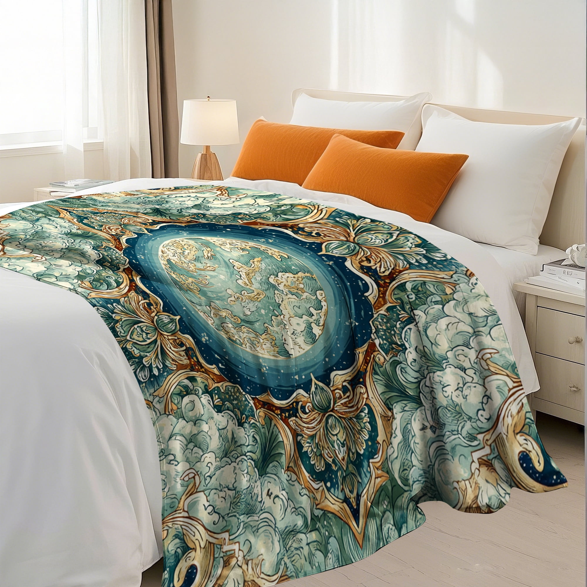 Spring Summer Flannel Throw Blanket 40x50 Inches Fleece Blanket Throw, Soft Lightweight Plush Cozy Blankets for Bed, Sofa, Couch, Travel, Camping