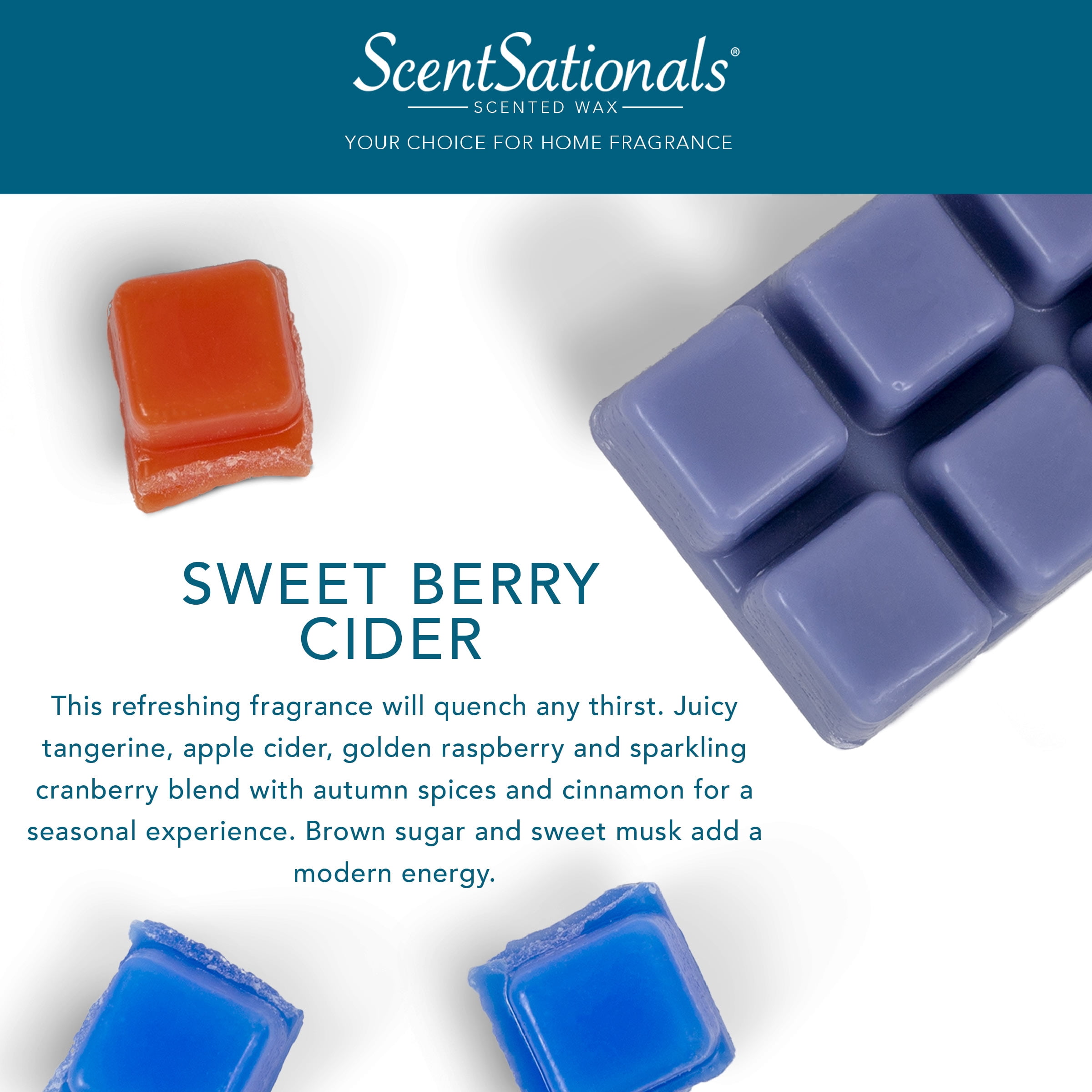 (5 pack) Sweet Berry Cider Scented Wax Melts, Scentsationals, 2.5 oz