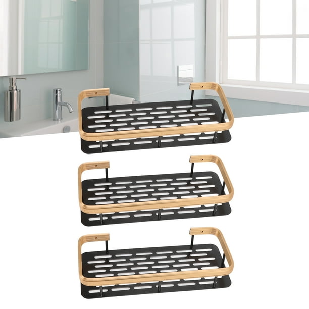 Estante De Almacenamiento Para Ducha, Cesta Rectangular De Aluminio Sin Perforaciones De 3 Capas Para El Del Hogar