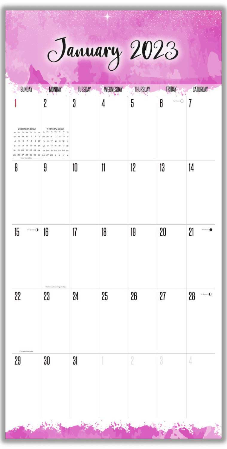 2022 2023 LARGE GRID Wall Calendar - Large Print Big Grid Wall Calendar- 12 x 24 Open - Thick No-Bleed Paper - Giftable - Teacher's Planner Calendar Organizing Calendar - Made USA