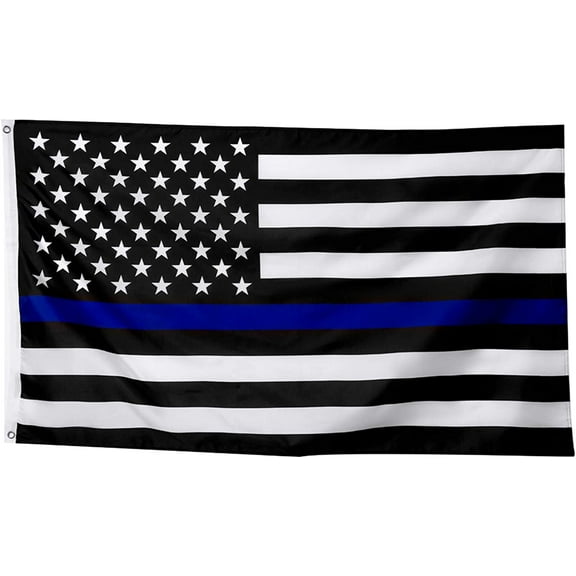 FRF 3x5 Thin Blue Line Flags 3x5 FT Outdoor Vivid Color and Double Stitched American Police Blue Stripe Flags Blue Lives Matter Flags Honoring Law Enforcement Officers
