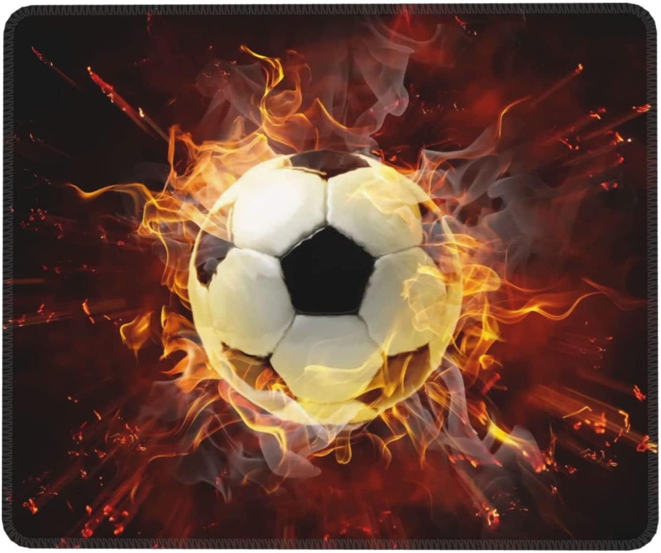 9.8''''x7.9'''' Soccer Mouse Pad with Stitched Edge Football Gaming Mouse Pad Unique Design Non