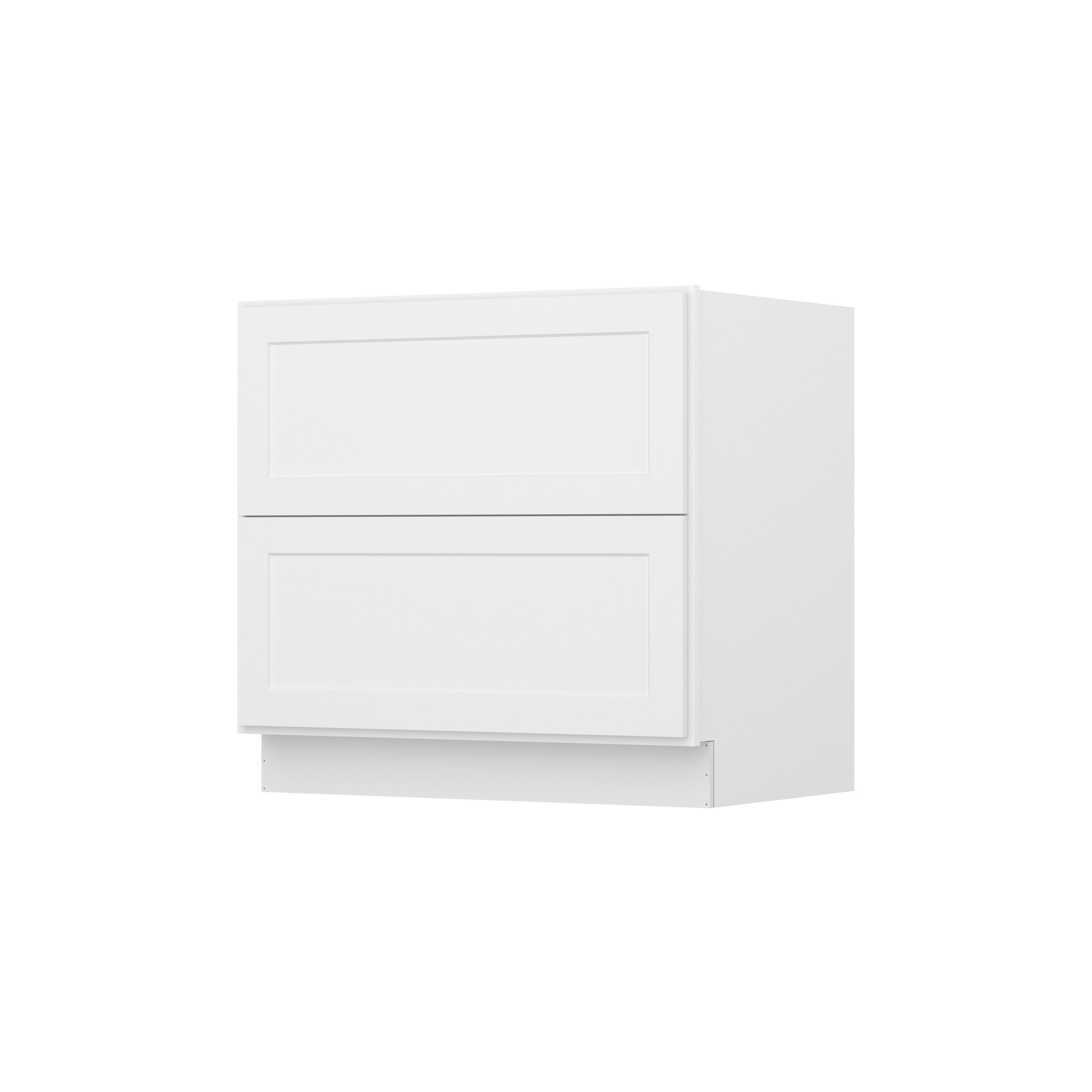 Furinno Shaker Drawer Base Kitchen Cabinet with 2-Drawers, Ready to Assemble, 24 D x 36 W x 34.5 H, White
