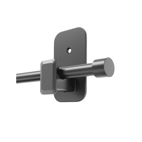 HKquanlin 2 Pack Black Plastic No Drill Curtain Rod Adhesive Hooks, Fits 0.59in Diameter Rod