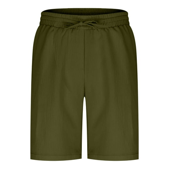 Men's Casual Shorts Summer Fashion Solid Shorts With Pocket Elastic Waist Shoort Pants