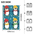 thumbnail image 3 of WOBOGO Colorful Scarf Penguin Pattern Notebook College Horizontal Grid Paper Ink Spill Resistant Water Resistant Cover 8.3x5.7x0.4in, 3 of 8