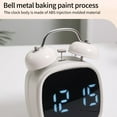 thumbnail image 4 of Vintaged Digital Alarm Clock Twin Bells Loud Alarm Desk Clocks with Adjustment Light Dimmable Display, 4 of 19