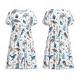 thumbnail image 3 of Bixox Robe d'Été à Manches Courtes pour Femmes Robe Ample Longueur Genou avec Poches-Animaux sous-Marins, 3 of 7