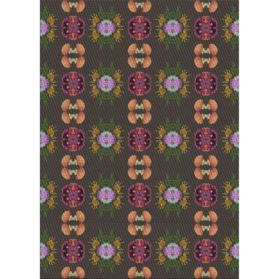 Ahgly Company Indoor Rectangle Patterned Dark Almond Brown Novelty Area Rugs, 3' x 5'