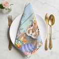thumbnail image 2 of Easter Cloth Napkins, Spring Bunny Colorful Floral Eggs Wooden Plank Washable and Reusable Dinner Napkins Set of 4, Table Napkin for Kitchen Party Birthday Wedding Hotel Housewarming 20"x20", 2 of 9