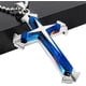 thumbnail image 3 of Collar de hombre con cruz de acero y titanio, 3 of 4