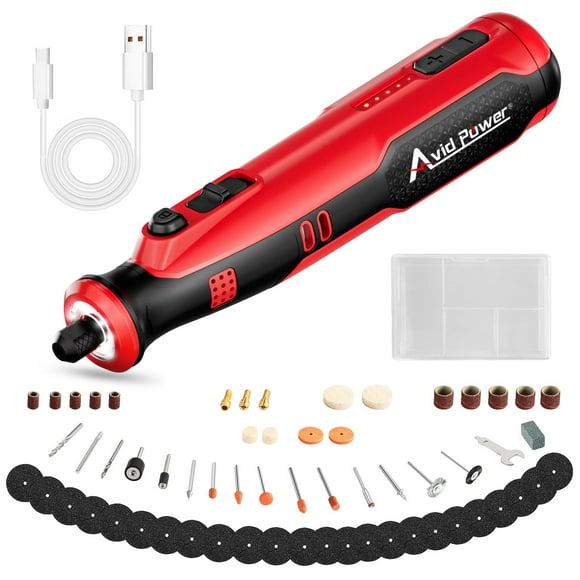 Herramienta rotativa inalámbrica AVID POWER 8V recargable con 60 accesorios