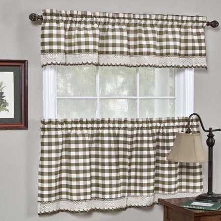 Bed Bath N More Classic Buffalo Check Kitchen Curtains Walmart
