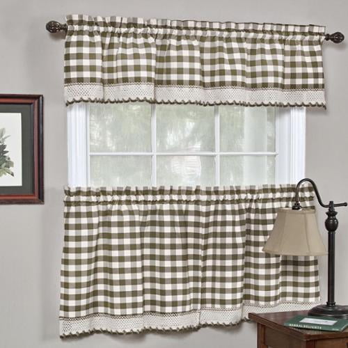 Bed Bath N More Classic Buffalo Check Kitchen Curtains Tier Pair 36x58 Com Bed Bath N More Classic Buffalo Check, Bed And Bath Kitchen Curtains