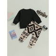 thumbnail image 4 of GXFC Toddler Girl Fall Outfits Clothes 6M 1T 2T 3T Kids Girl Long Sleeve Sweatshirt and Geometric Pattern Pants and Headband 3Piece Casual Autumn Clothing for Children Girl, 4 of 9