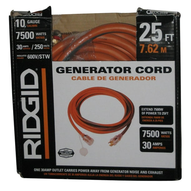 Ridgid Generator Cord 25FT (30 AMPS / 7500 WATTS / 10 GAUGE