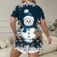 thumbnail image 6 of Zormilly Christmas Pajamas for Women Plus Size Short Sleeve Shirts Wide Leg Shorts Comfy Pajamas Set Printed, S-5XL, 6 of 6