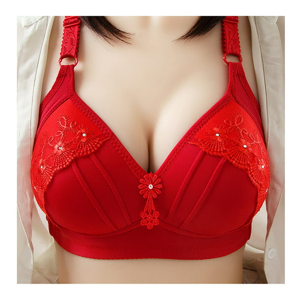 VALINK Big Cup Embroidered Non-wired Bra Plus Size Full Coverage Underwear  Breathable Thin Brassiere L-5XL 