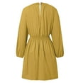 thumbnail image 4 of TJAZFJPA Robes de Plage pour Femmes Femmes Aguichant à Manches Longues à Col en V Robe à Taille Décontractée Ample Fluide Robe Courte Smallshow Robe de Maternité Robe pour Femmes Hiver, 4 of 5