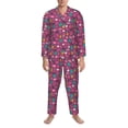 thumbnail image 3 of Daiia Summer Flamingo for Men's Long-Sleeved Pajama Set – Soft & Comfortable Sleepwear Button-Up Pajamas Cozy Lounge Wear-XX-Large, 3 of 7