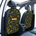 thumbnail image 3 of Fuzoiu Mardi Gras Surface Print 2 Pack Kick Mat Back Seat Protector With 3 Storage Pockets, Universal Car Seat Back Organizer For Kids Pets, Waterproof Backseat Protector For Most Car, 3 of 8