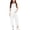 F06-White, variant on FYDUU Girls Casual Jumpsuits Spaghetti Strap Sleeveless Loose Romper Long Pants With Pockets Kids Clothes Solid Color School Outfit 5-6 Years