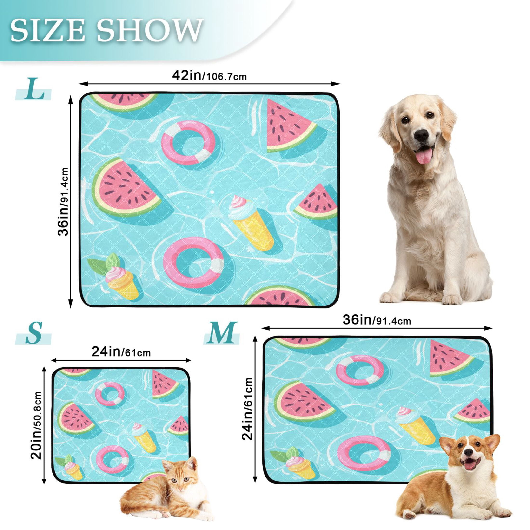 Washable Pet Pee Pads with Super Absorbent Reusable Training Pads for Dogs & Cats Cute Pool Background