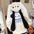 thumbnail image 2 of Gran orejas de conejo suéter con capucha femenina otoño nicho de dibujos animados nuevo ins medio y grandes niños sueltos chaqueta chaqueta tops, 2 of 3