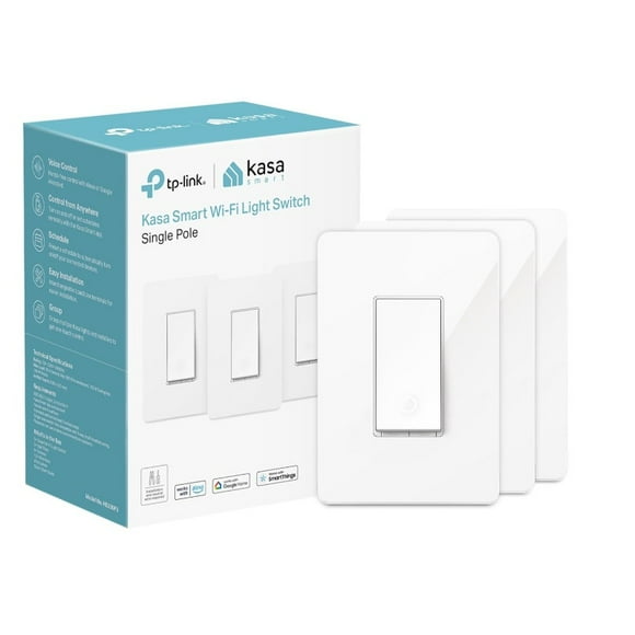 Smart Light Switch , Single Pole, Needs Neutral Wire, 2.4GHz Wi-Fi Light Switch Works with Alexa and Google Home, UL Certified, No Hub Required, 3 Count -Pack of 1 , White