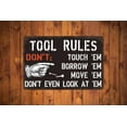 thumbnail image 4 of ZYPENG Vintage Metal Signage, 7.8 x 11.8 inches, Funny Tool Rules Don't Garage Decor for Man Cave Room Wall Decorative Home Tin Sign, 4 of 10