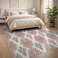 thumbnail image 3 of ODIKA Coquette Seamless Boho Ribbon Stripe Scattered Motif Pink Round Refined for Living Room, Under Sectional, Family , Non-Slip Flatwoven, 3 of 7