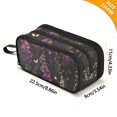 thumbnail image 4 of FORMRS Pencil Case with 3 Compartments Zipper Pouch, Elementary School Level and up, Dark Purple Floral Pattern, 4 of 8