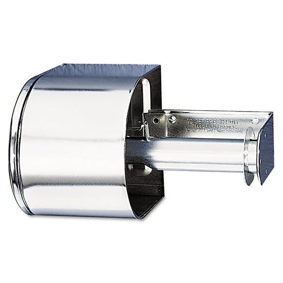 San Jamar Covered Reserve Roll Toilet Dispenser, 10 x 6 1/4 x 6, Chrome -SJMR1500XC