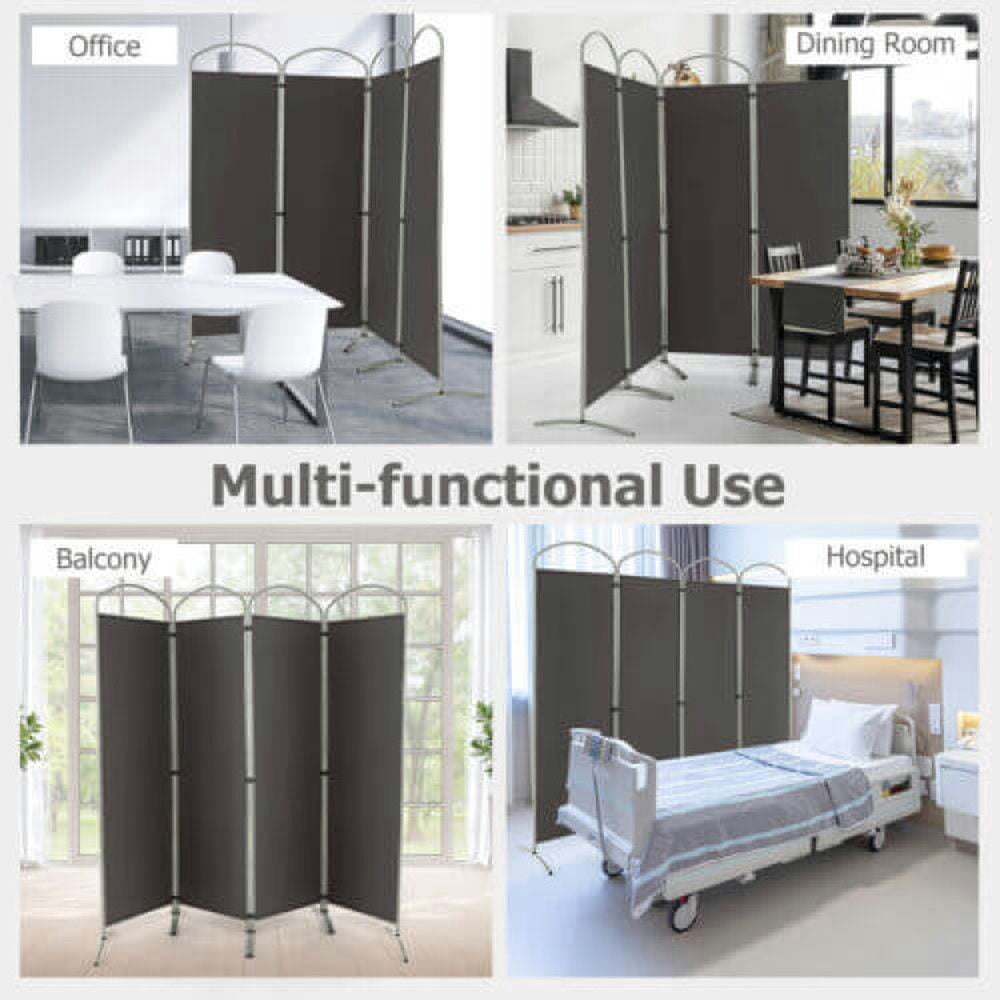Resenkos Room Separator, Room Divider Panel,6.2Ft Folding 4-Panel Room Divider for Home Office Living Room -Gray