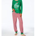 thumbnail image 2 of Disfraces de Año Nuevo 2024 Conjuntos familiares a juego Conjunto de pijamas navideños Traje de casa a rayas con letras Look de ropa de dormir informal suave, 2 of 5